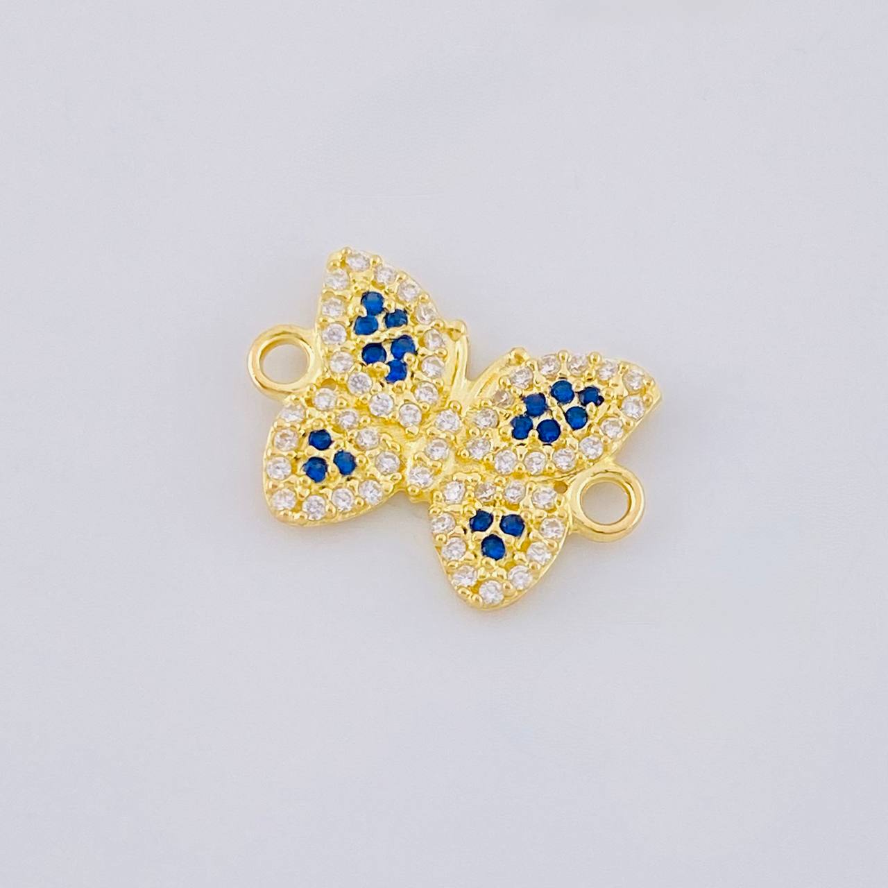 Herraje Mariposa Azul 1.4 g / 1/2 in Oro Amarillo 18K