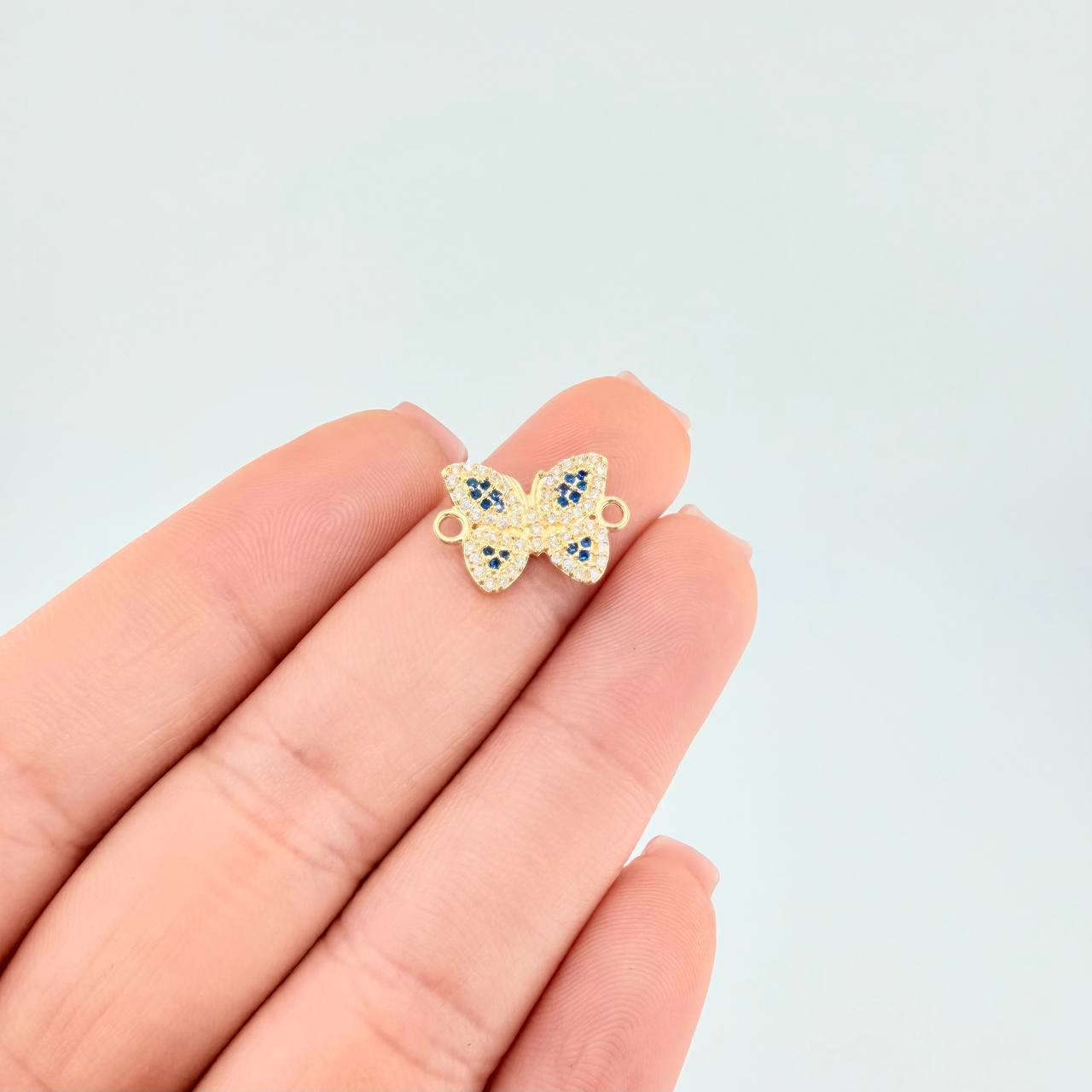 Herraje Mariposa Azul 1.4 g / 1/2 in Oro Amarillo 18K