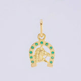 Dije Herradura Cabeza De Caballo 1.05 g / 3/4 in Oro Amarillo 18K