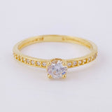 Anillo Solitario Tupido 1.65 g / T6 1/4 Oro Amarillo 18K