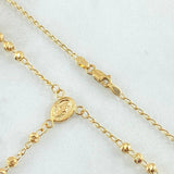 Rosario Virgen Milagrosa Cruz Lisa 6.6gr / 45cm / Oro Amarillo 18K