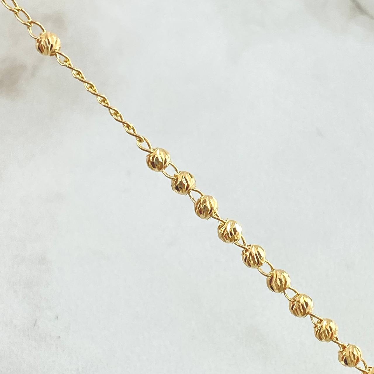 Miraculous Virgin Rosary Polished Cross 6.85gr / 17.7in / 18K Yellow Gold