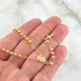 Rosario Virgen Milagrosa Cruz Lisa 6.6gr / 45cm / Oro Amarillo 18K