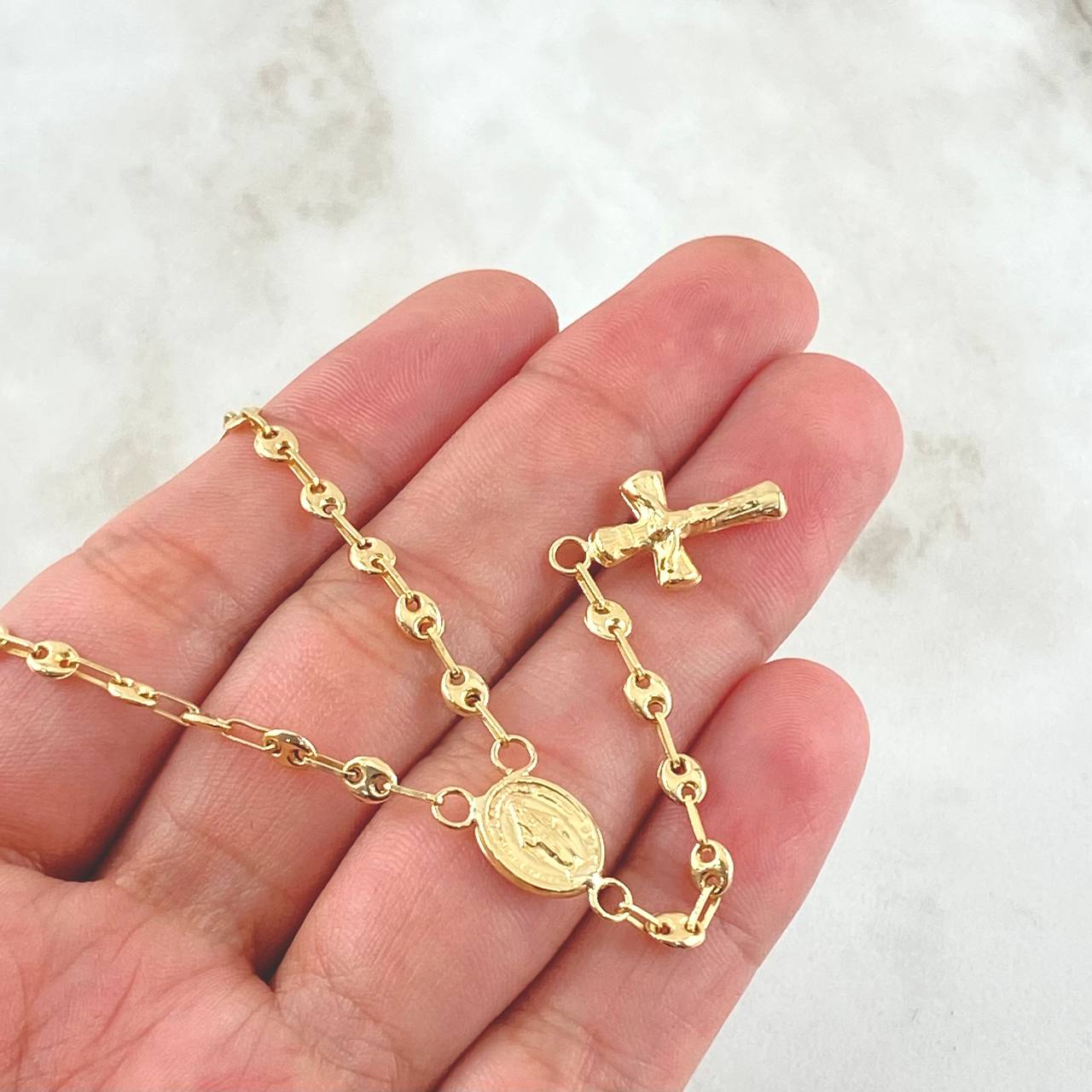 Rosary GC Virgin Miraculous 6.3gr / 19.7in / 18K Gold ©