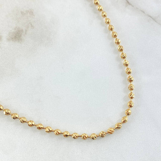 Cadena Militar Diamantada 17.1gr / 23 1/2 in / 3mm Oro Amarillo Nac.Esp. 18K *