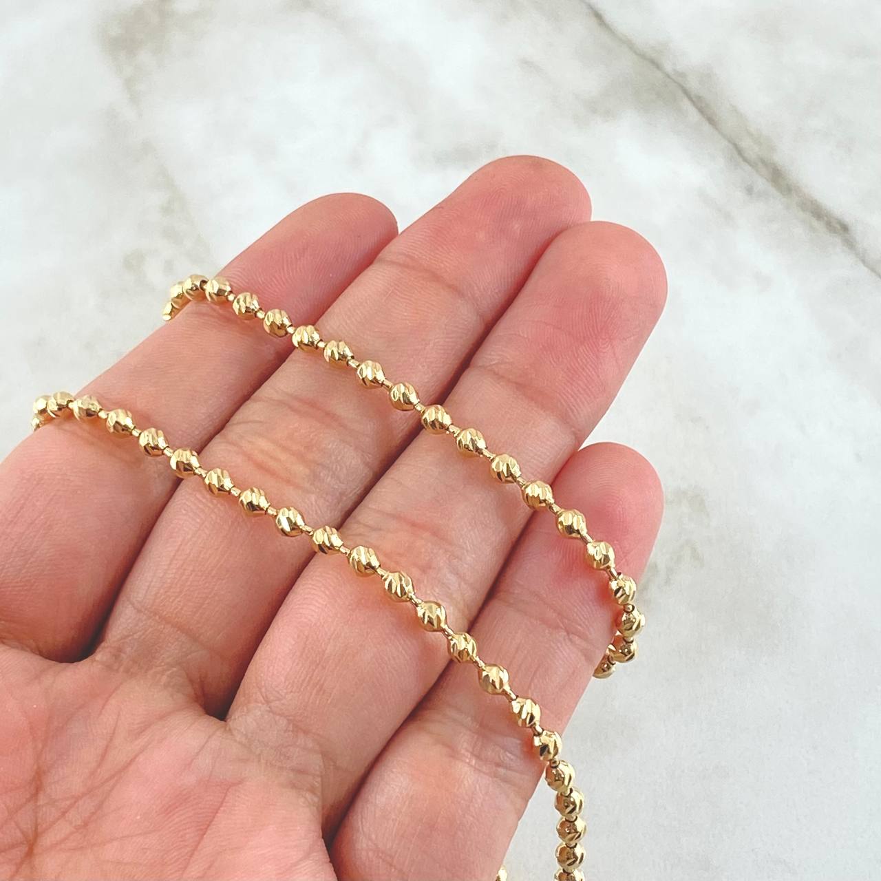 Cadena Militar Diamantada 14.55g / 24 in / 3mm Oro Amarillo 18K