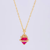 Set Cadena Singapur + Dije Sagrado Corazón / 1.7g / 22 in Oro Amarillo 18K