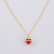 Set Singapore Chain + Sacred Heart Pendant / 1.7g / 24 in 18K Yellow Gold