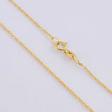 Set Singapore Chain + Sacred Heart Pendant / 1.7g / 24 in 18K Yellow Gold