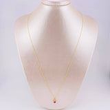 Set Singapore Chain + Sacred Heart Pendant / 1.7g / 24 in 18K Yellow Gold