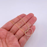Set Cadena Singapur + Dije Silueta Corazón / 2.05g / 24 in Oro Amarillo 18K