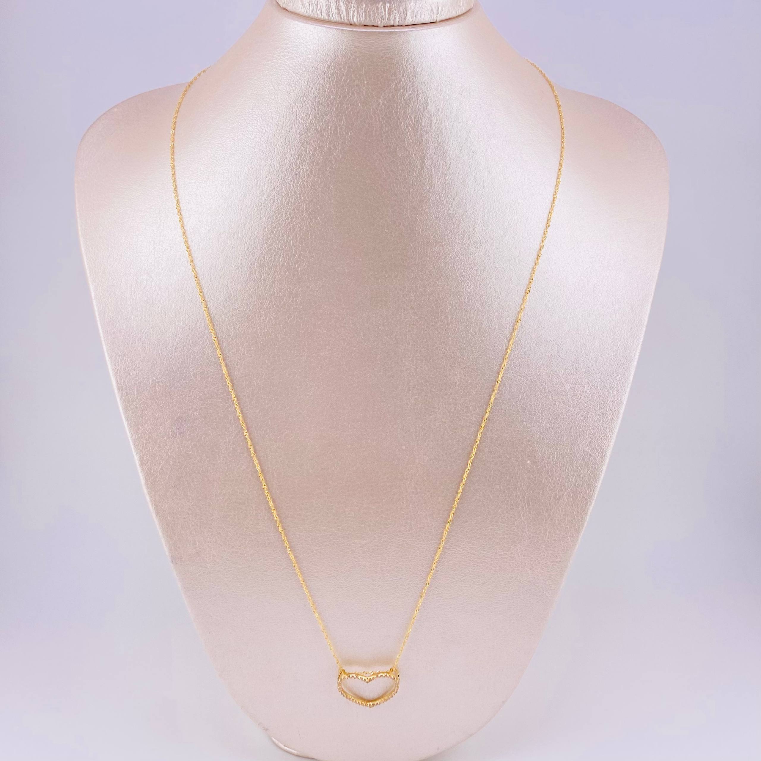 Set Cadena Singapur + Dije Silueta Corazón / 2.05g / 24 in Oro Amarillo 18K