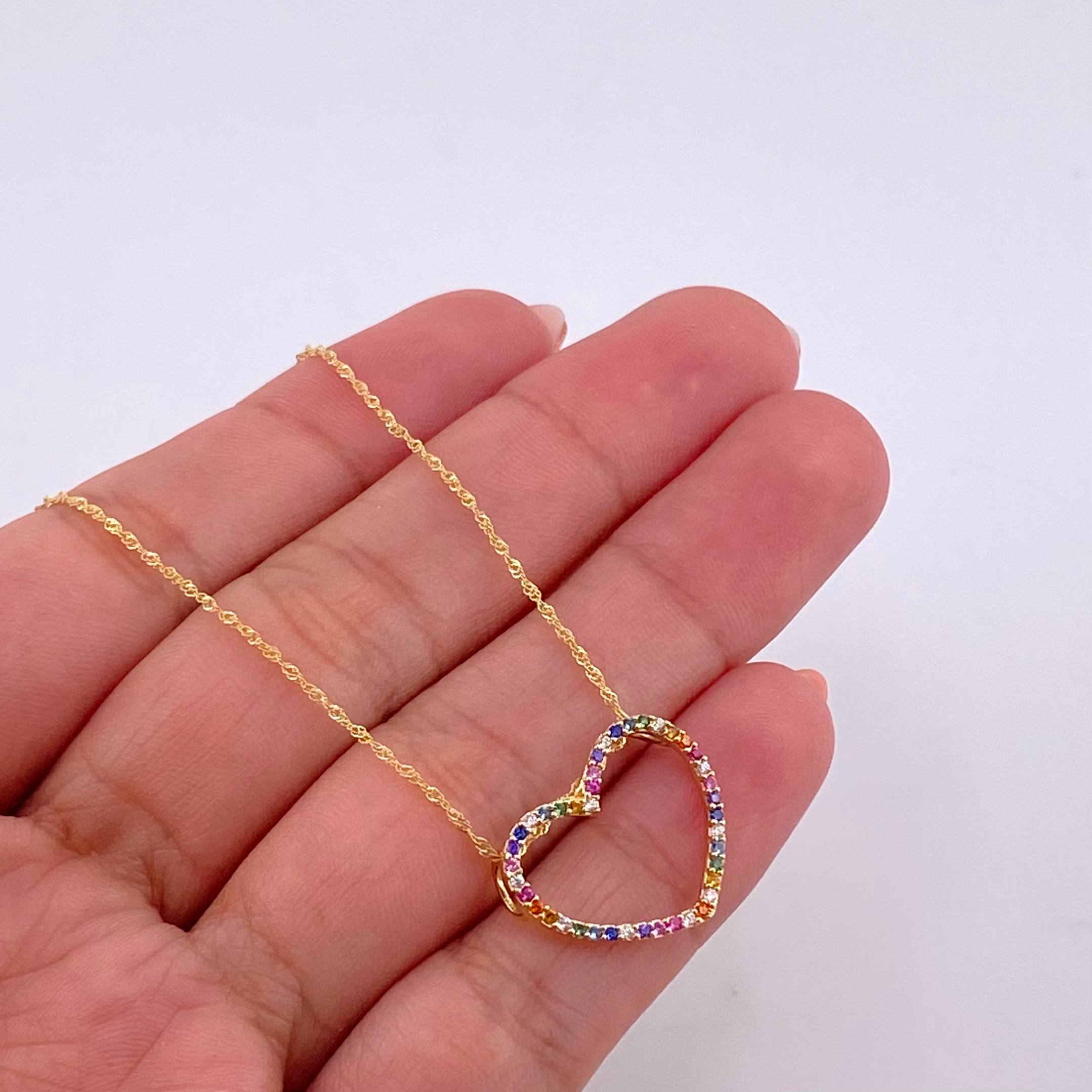 Set Cadena Singapur + Dije Silueta Corazón / 2g / 24 in Oro Amarillo 18K