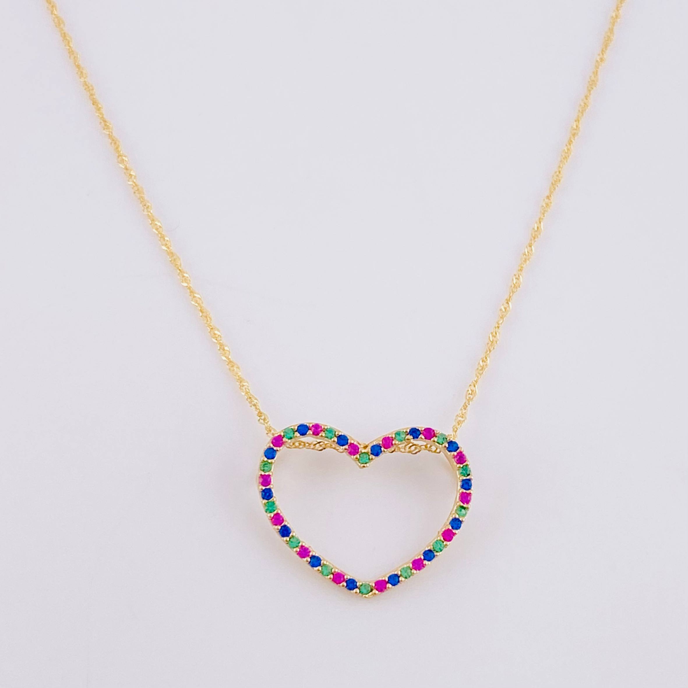 Set Cadena Singapur + Dije Silueta Corazón / 2.05g / 24 in Oro Amarillo 18K