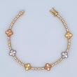 Tennis Bracelet Clover 14.75gr / 7.7in / Three Golds Nac.Esp. 18K $