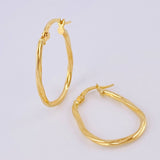 Hoop Earrings Nilo Oval 1.45g / 1 in / 18K Yellow Gold *