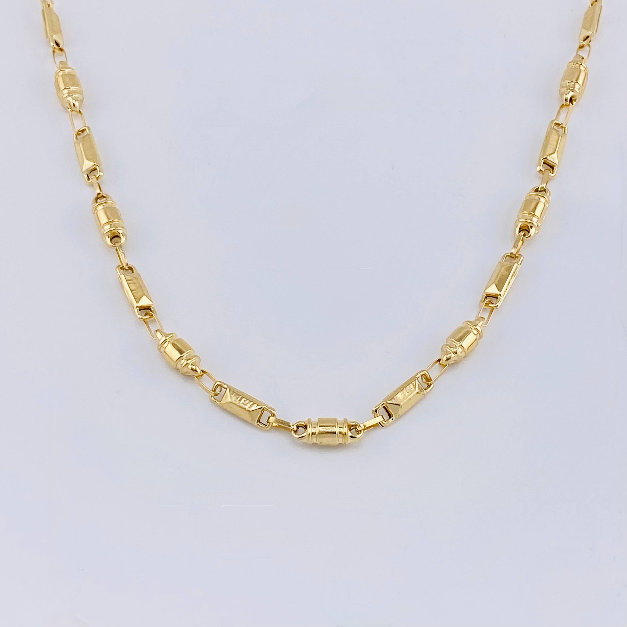 Cadena Rustica Cilindro 13.85gr / 26 1/2 in / 4.5mm Oro Amarillo 18K *