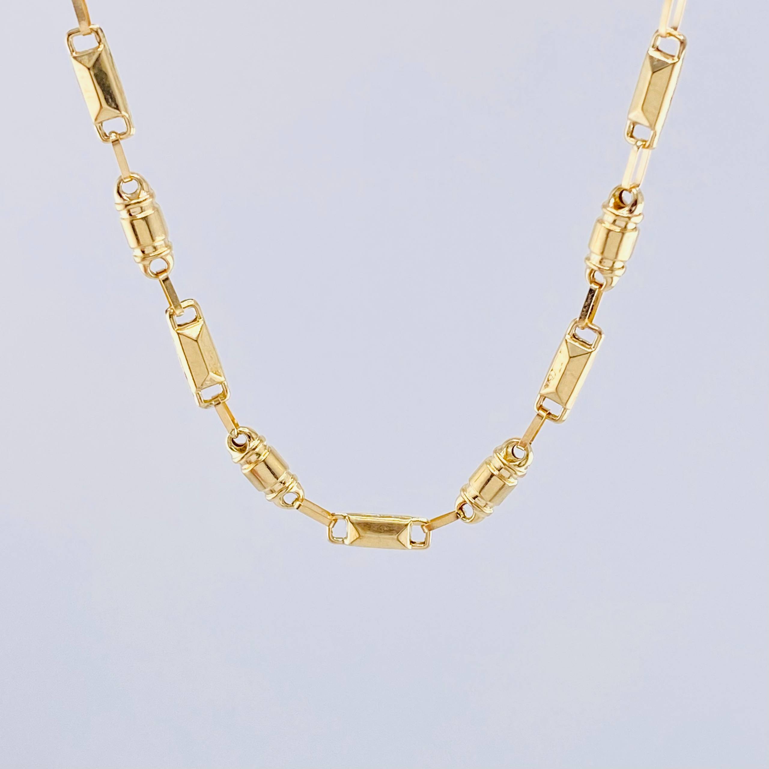 Cadena Rustica Cilindro 13.85gr / 26 1/2 in / 4.5mm Oro Amarillo 18K *