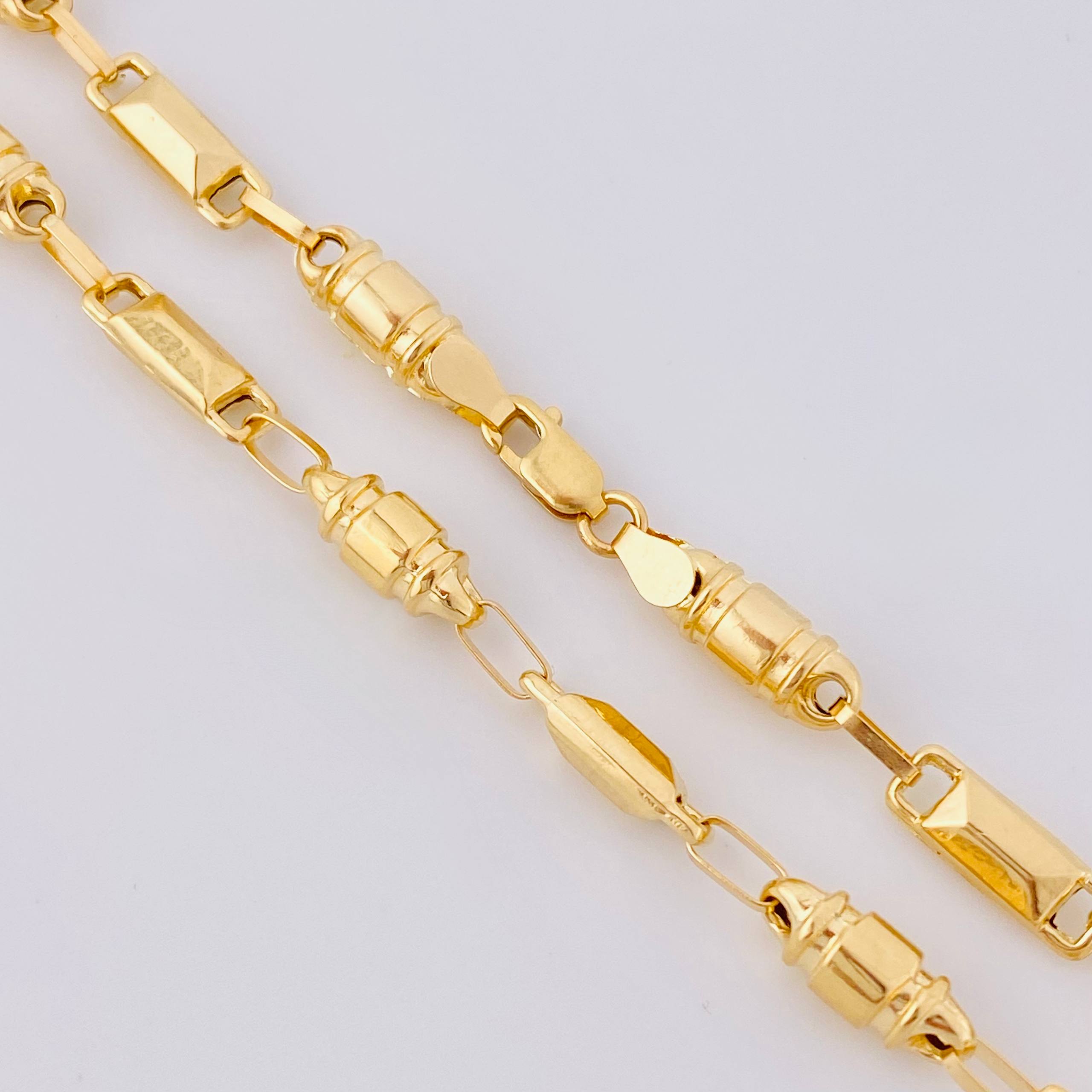 Cadena Rustica Cilindro 13.85gr / 26 1/2 in / 4.5mm Oro Amarillo 18K *