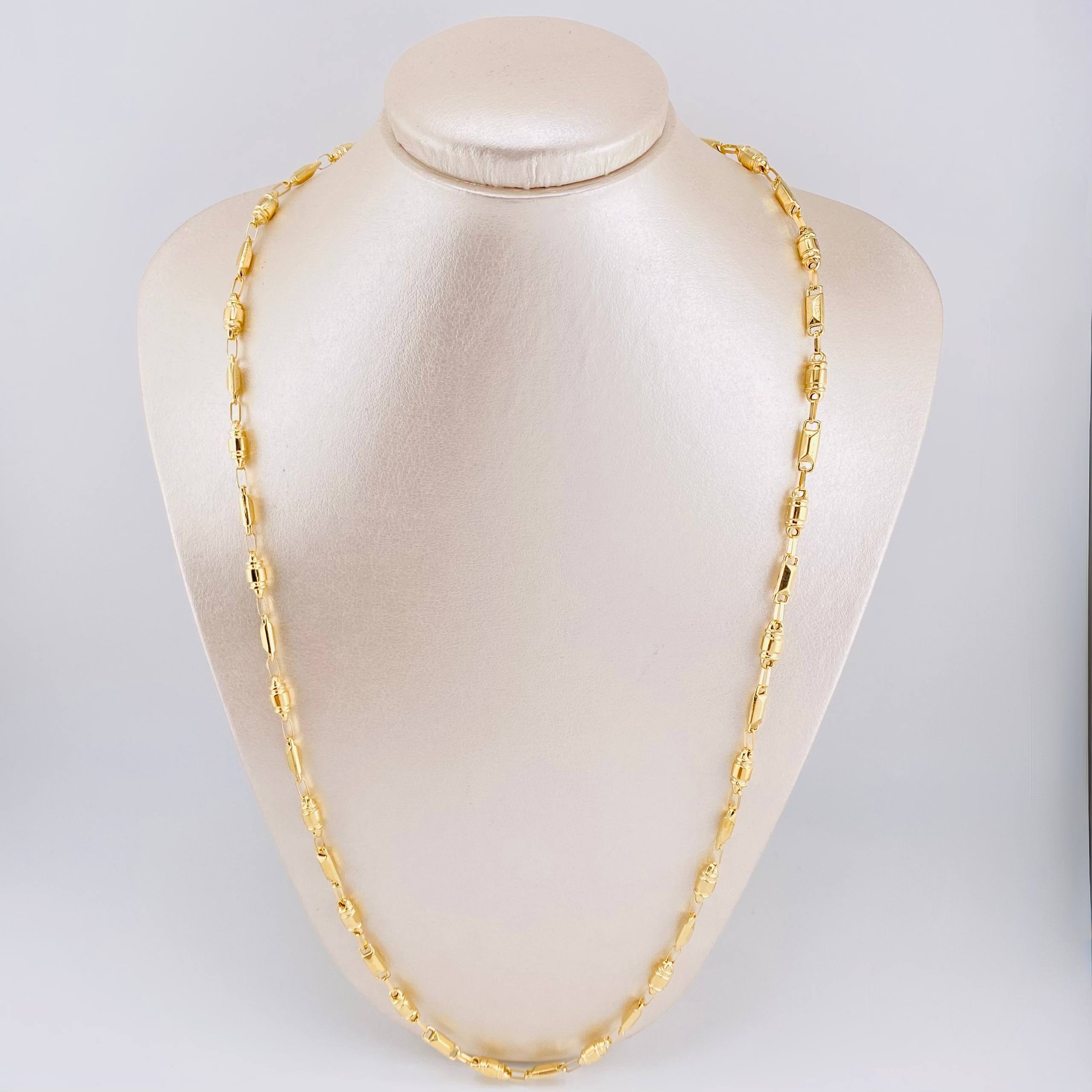 Cadena Rustica Cilindro 13.85gr / 26 1/2 in / 4.5mm Oro Amarillo 18K *