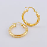 Mary Hoop Earrings 2.85gr / 1 in / 18K Yellow Gold ©