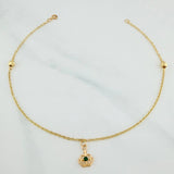 Tobillera Aro Seguido Corona 1.7 g / 9 3/4 in / 4 mm Oro Amarillo 18K