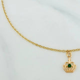Tobillera Aro Seguido Corona 1.7 g / 9 3/4 in / 4 mm Oro Amarillo 18K