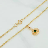 Tobillera Aro Seguido Corona 1.7 g / 9 3/4 in / 4 mm Oro Amarillo 18K