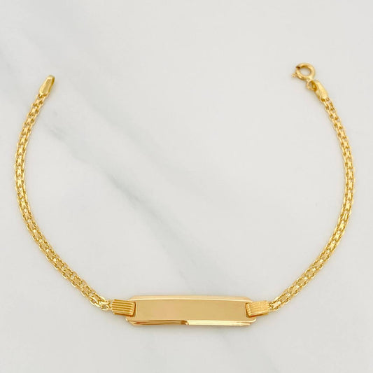 Pulso Placa Rectangular 3.35 g / 6 3/4 in / 2.23 mm Oro Amarillo 18K