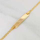 Pulso Placa Rectangular 3.4 g / 6 3/4 in / 1.28 mm Oro Amarillo 18K