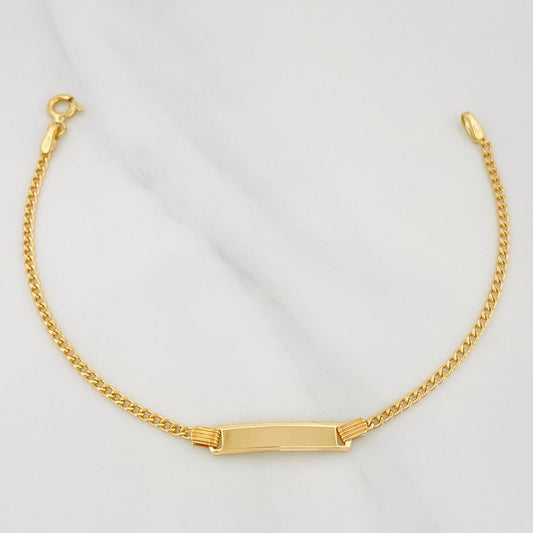 Pulso Placa Rectangular 1.65 g / 6 1/4 in / 1.8 mm Oro Amarillo 18K