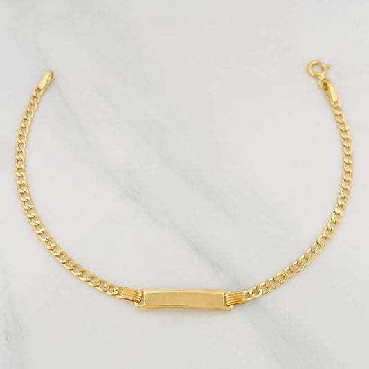 Pulso Placa Rectangular 1.7 g / 6 1/4 in / 1.26 mm Oro Amarillo 18K