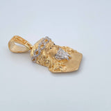 Dije Rostro Cristo 11.05gr / 4cm / Circones Azules Blancos Dos Oros Amarillo Blanco 18K $