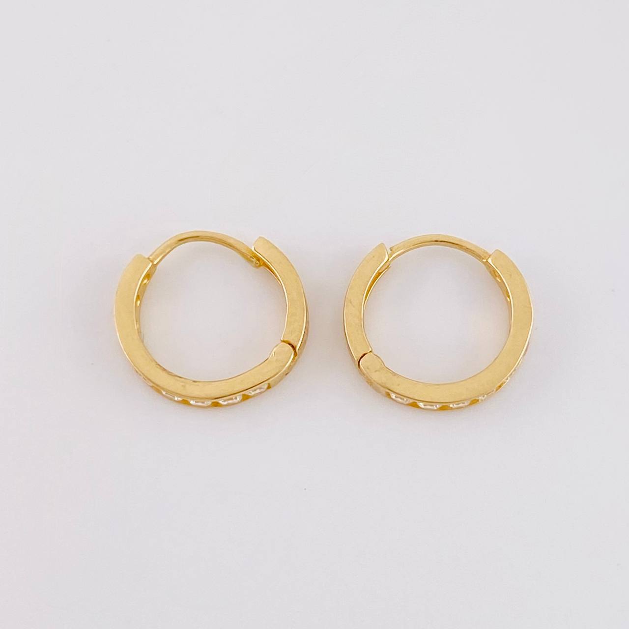 Hoop Earrings Carril Tupido 1.95g / 1/2 in 18K Yellow Gold