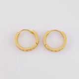 Hoop Earrings Carril Tupido 1.15g / 1/2 in 18K Yellow Gold