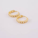 Hoop Earrings Carril Tupido 1.15g / 1/2 in 18K Yellow Gold