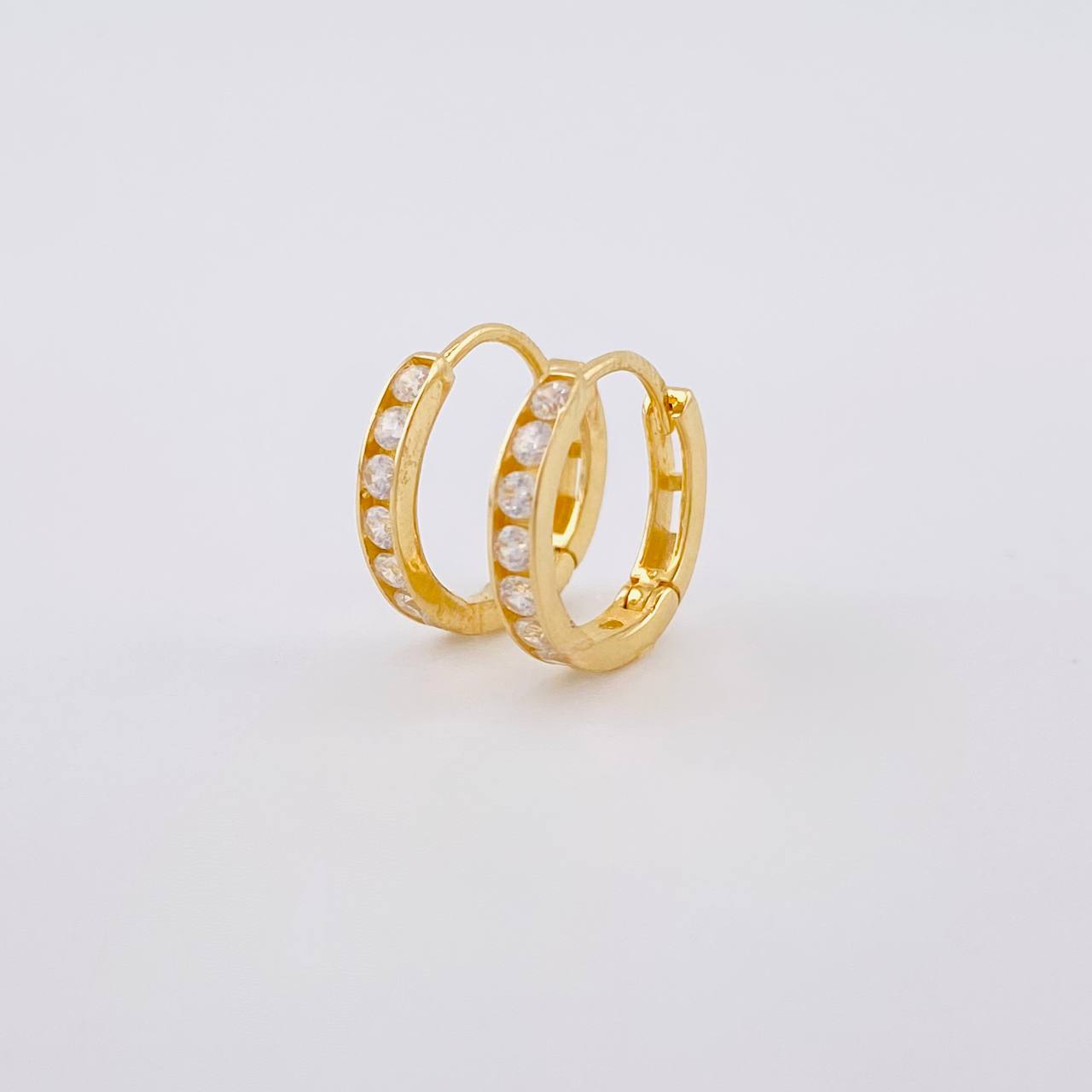 Hoop Earrings Carril Tupido 1.95g / 1/2 in 18K Yellow Gold