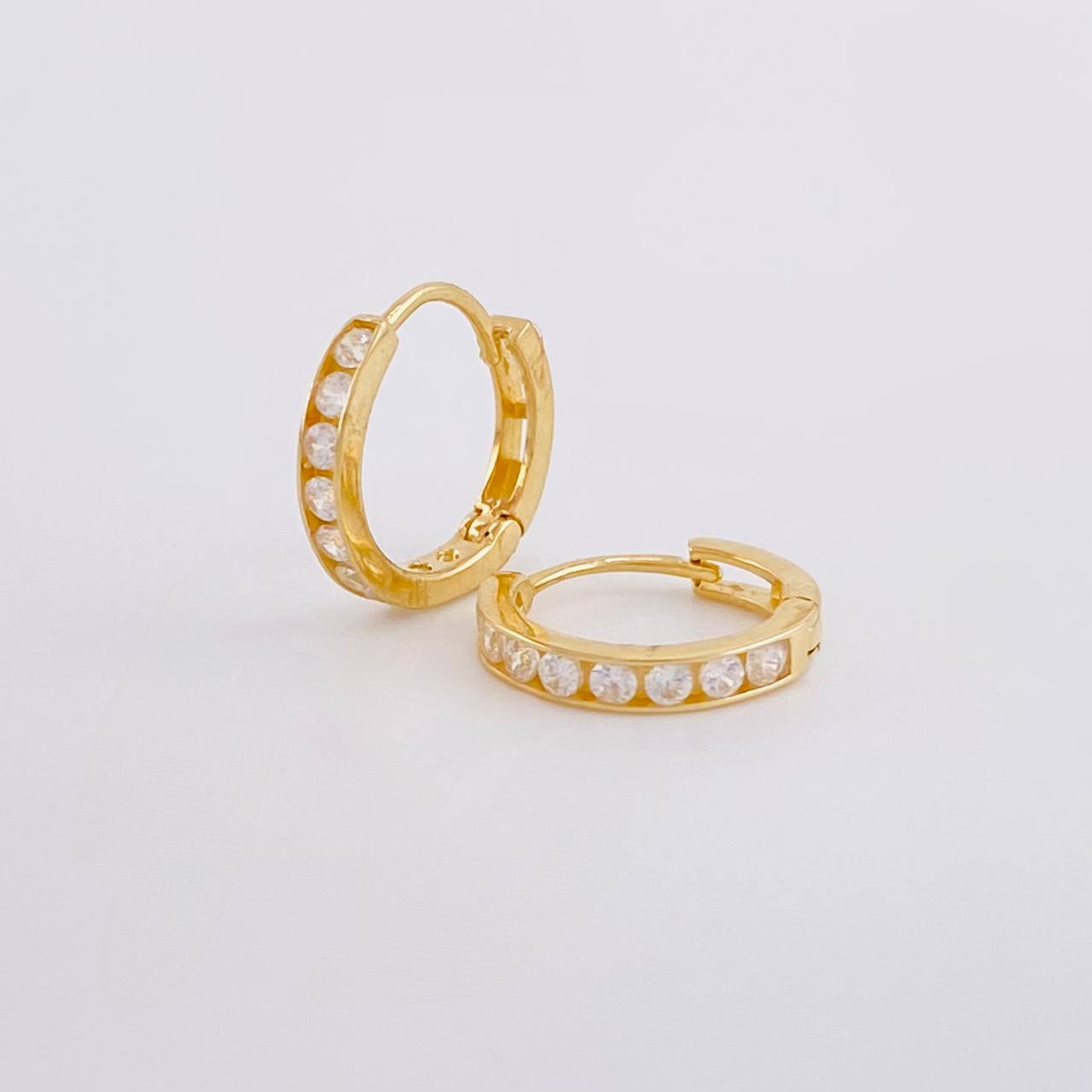 Hoop Earrings Carril Tupido 1.95g / 1/2 in 18K Yellow Gold
