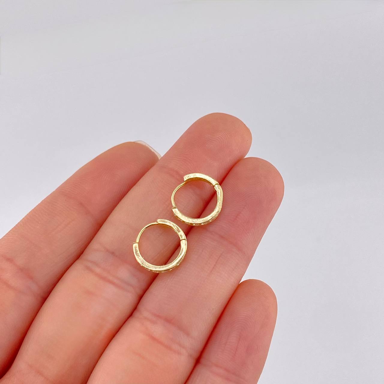 Hoop Earrings Carril Tupido 1.95g / 1/2 in 18K Yellow Gold