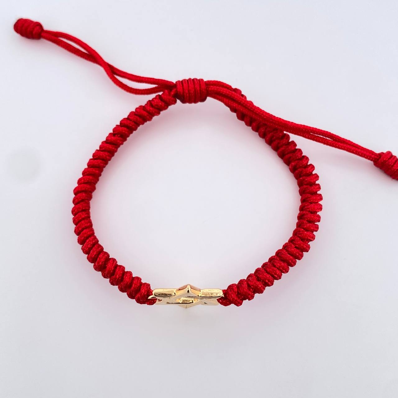 Red Woven Bracelet Star of David 1.1gr / 18K Gold