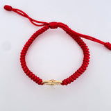 Red Woven Bracelet Star of David 1.1gr / 18K Gold