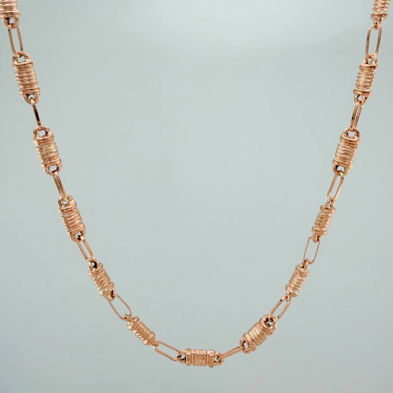 Rustic Barrel Chain 8.2gr / 23 3/4 in / 1.45mm 18K Rose Gold $