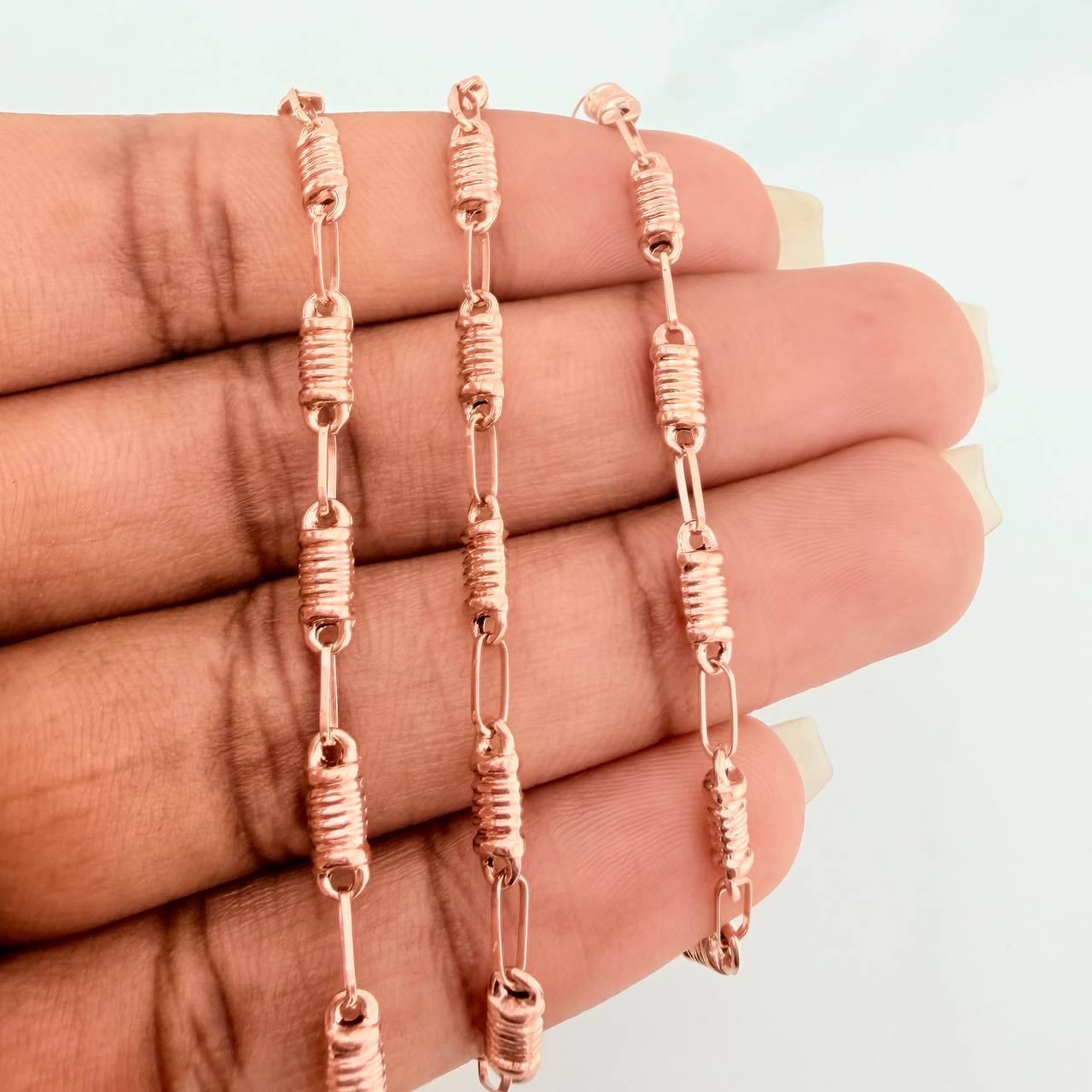 Rustic Barrel Chain 8.2gr / 23 3/4 in / 1.45mm 18K Rose Gold $