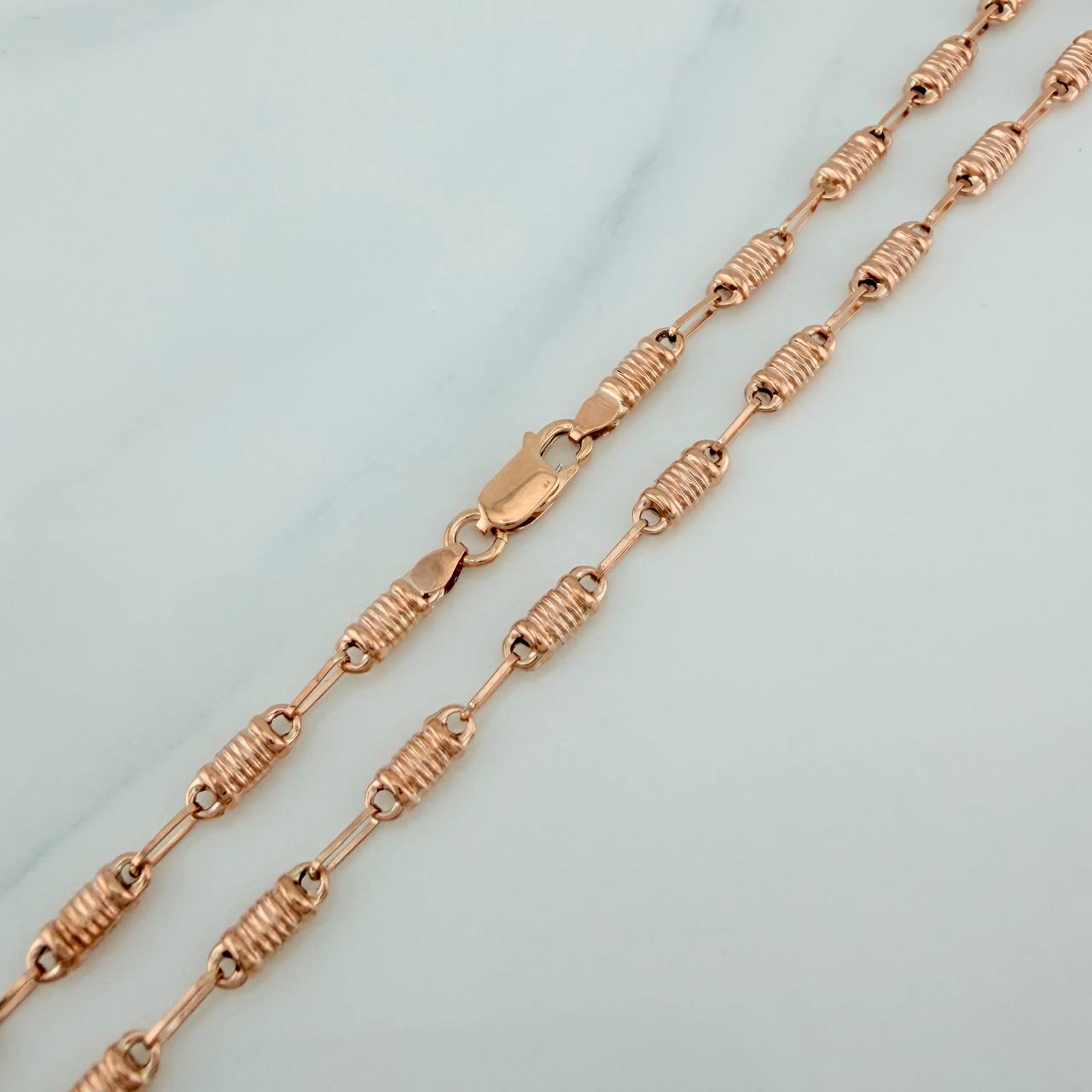 Rustic Barrel Chain 8.2gr / 23 3/4 in / 1.45mm 18K Rose Gold $