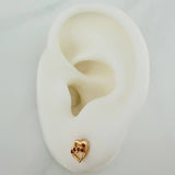 Topos Corazón Doble 0.85gr / 5.7mm Oro Amarillo 18K %