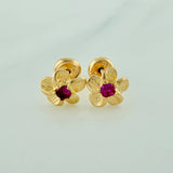 Flower Stud Earrings 1.1g / 7.5mm 18K Yellow Gold %
