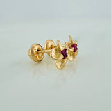 Flower Stud Earrings 1.1g / 7.5mm 18K Yellow Gold %