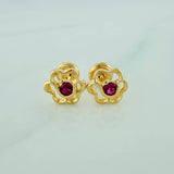 Topos Silueta Flor 1.2gr / 7.9mm Oro Amarillo 18K %