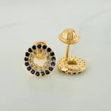 Topos Circulo Silueta Trebol 1.3gr / 7.6mm Oro Amarillo 18K %