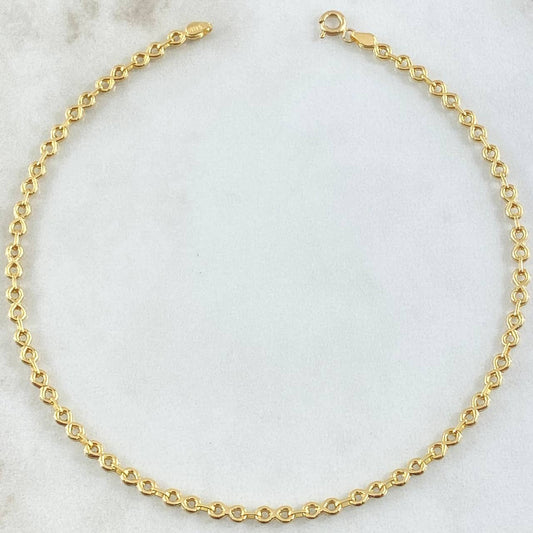 Infinity Anklet 3gr / 10.0in / 18K Gold +0$